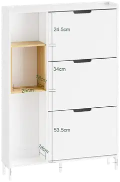 SoBuy kenkäkaappi valkoinen FSR209-WN - 3