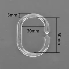 Ihanin suihkuverhorenkaat läpinäkyvä 10 kpl - 4