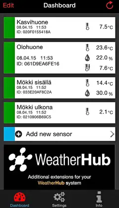 Suomen lämpömittari WeatherHub aloitussetti - 3