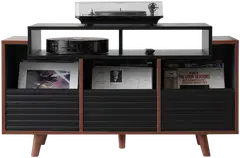 Norstone Oslo Vinyl 1200 -vinyylikaluste musta/pähkinä - 3
