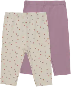 Ciraf vauvojen ribbileggingsit Sydän 250B263112 2-pack - Gardenia AOP & Dawn Pink - 1