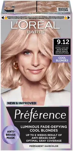 L'Oréal Paris  Preference 9.12 Siberia vaalea helmiäistuhka kestoväri 1kpl - 1