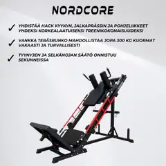 Nordcore 3-IN-1 Hack Kyykky/Jalkaprässi/Pohjelaite - 10