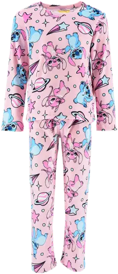 Lasten Lilo Et Stitch pyjama, hieno supersoft kangas - pink - 1