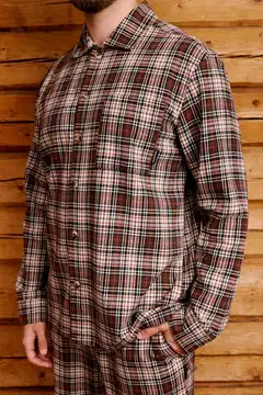 Reino&Aino miesten flanellipyjama - BROWN - 6