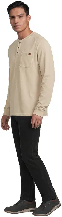 House miesten henley-paita tasku 195H292605 - Beige - 4