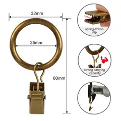 Ihanin verhorengas nipistimellä antiikkimessinki 25/32mm 10kpl - 5