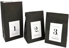 J.K. Primeco DIY-Joulukalenteri Pussit ja numerotarrat musta 24kpl - 2