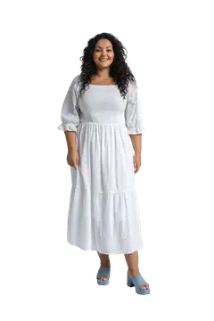 House naisten puuvillamekko 218H172561 - Bright white - 3