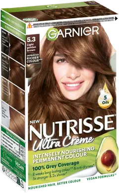 Garnier Nutrisse Ultra Creme 5.3 Light Golden Brown Vaalea Kullanruskea kestoväri 1kpl - 1