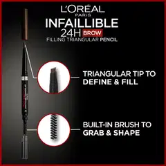 L'Oréal Paris Infaillible Brows 24H Filling Triangular Pencil 1.0 Ebony kulmakynä 1ml - Dark Blonde - 4
