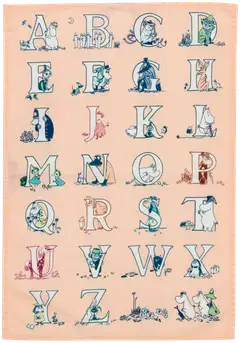 Moomin Arabia Muumi keittiöpyyhesetti 50x70 Aakkoset GOTS - 2