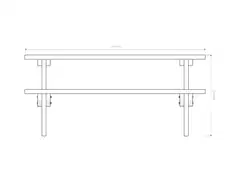 Piknik ryhmä, grafiitin harmaa, 76x170x170cm - 3