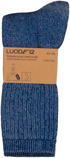 Luode12 unisex vaellussukat merinovillaa ODSL302404 - Denim blue - 2