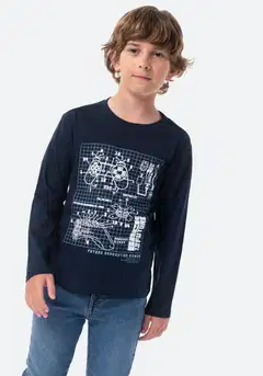 TEX BASIC lasten trikoopaita I994026 - Navy - 1