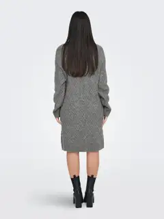 JDY naisten tyylikäs palmikoitu neulemekko Jdybigum - Medium Grey Melange - 4