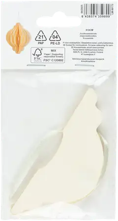 Kuusenkoriste paperi 8 cm valkoinen - 2