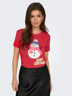 JDY naisten joulu T- paita Jdymichigan - True Red - 4