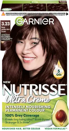 Garnier Nutrisse Ultra Creme 3.23 Deep Golden Dark Brown Tumma Kullanruskea kestoväri 1kpl - 2