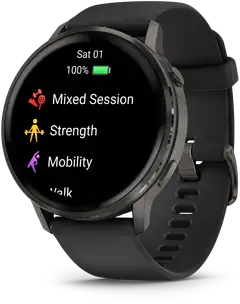 Garmin älykello Venu 4 – 45 mm, tummaharmaa, musta silikoniranneke - 2