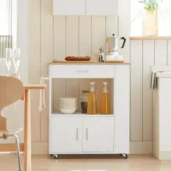 SoBuy keittiösaareke valkoinen FKW113-WN - 2