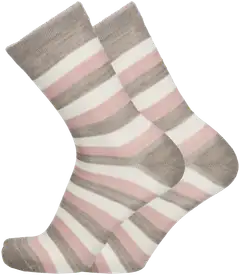 Sukkamestarit naisten merinovillasukat raita - Soft pink - 1