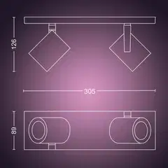 Philips Hue Argenta -kohdevalaisin kahdella spotilla 4.2W 2000-6500K 800LM valkoinen - 3