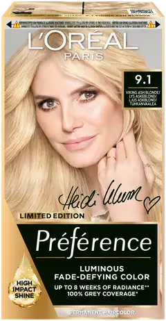 L'Oréal Paris Préférence Kestoväri Hiuksille normaaleille hiuksille 9.1 Viking Ash Blonde 1 pc - 1