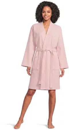 Actuelle naisten kylpytakki vohvelikankaasta 215ASS2001 - Chalk pink - 1