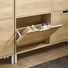 SoBuy kenkäkaappi vaalea tammipuu FSR100-N - 3