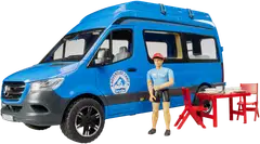 Bruder lelu MB Sprinter retkeilyauto kuljettajalla ja varusteilla - 2