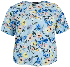 House naisten trikoopusero 213HP03102 - blue flower - 1