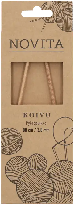 Novita Pyöröpuikko koivu 80cm - 3mm - 1