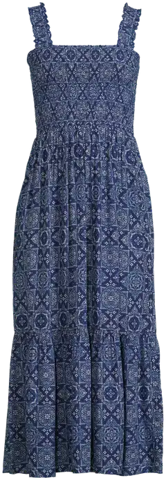 TEX naisten kuviollinen olkainmekko I283354 - NAVY 2 - 2