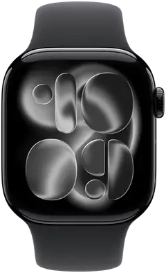 Apple Watch Series 11 GPS 42mm musta alumiinikotelo, musta sport ranneke - M/L - MEQU4QN/A - 1