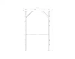 Puutarhaportti vaalean harmaa, 210x140x69cm - 2