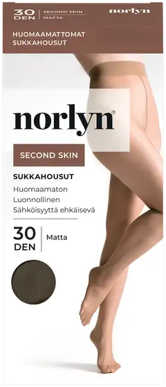 Norlyn naisten sukkahousut Second Skin 30 den - Ruskea - 1