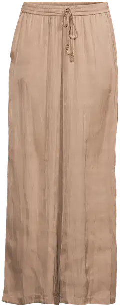 WKLY. naisten leveälahkeiset satiinihousut 222W090210 - SAND - 2