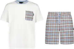 Reino&Aino miesten shortsipyjama Reino - White/blue - 1