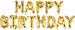 Ilmapallokeskus Happy Birthday foliopallosetti kullanvärinen - 1