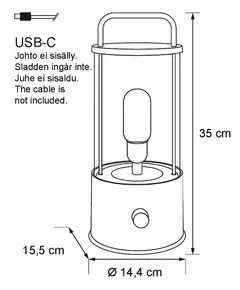 Airam TYRSKY LASILYHTY USB-LAD. MUSTA - 2