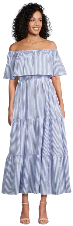 Margaux Riviera naisten mekko HYP-007 - BLUE & WHITE STRIPE - 1