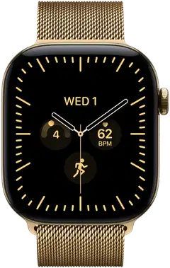 Apple Watch Series 12 GPS + Cellular 42 mm:n kiiltokultainen titaanikuori ja kiiltokultainen milanolaisranneke - MJGL4QN/A - 1