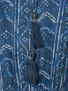 Margaux Riviera naisten lyhyt kuviollinen frillahelmainen mekko SOK-001A - BLUE - 6