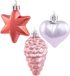 Kuusenkoristelajitelma pinkki 12 kpl - 1