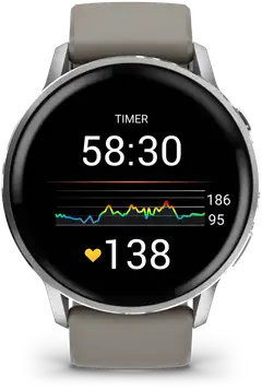 Garmin älykello Venu 4 – 45 mm, hopeanvärinen ja hopeanharmaa silikonihihna - 4