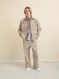 WKLY. miesten vakosamettihousut wide leg 202W312674 - Sand - 5