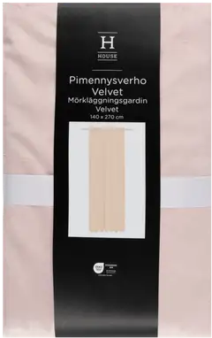 House pimennysverho Velvet 140x270 cm vaaleanpunainen - 1