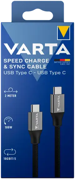 Varta USB-C–USB-C-kaapeli 2m musta - 1