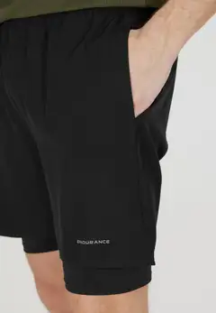 Endurance miesten Kros  2-in1 treenishortsit - 1001 Black - 4